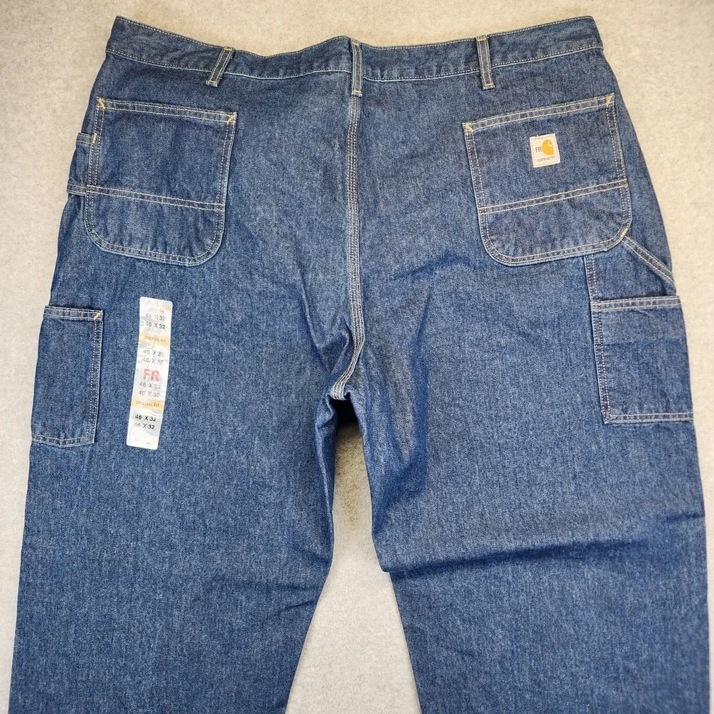 NEW Carhartt FR Jeans Mens 46X30 Flame Resistant Utility‎ Work Blue FRB13-DNM